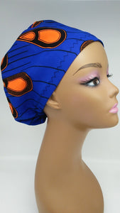 Niceroy surgical SCRUB HAT CAP,  Ankara Europe style nursing caps made with 100% cotton fabric and satin lining option African Print NRSC80