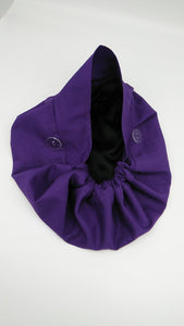 Niceroy PURPLE Surgical Scrub Hat,  BOUFFANT Nursing Scrub Cap Silk satin lining option