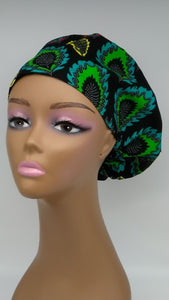 Niceroy surgical SCRUB HAT CAP,  Ankara Europe style nursing caps made with African fabric and satin lining option African Print NRSC84
