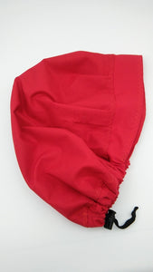 Niceroy RED Surgical Scrub Hat,  BOUFFANT Nursing Scrub Cap Silk satin lining option