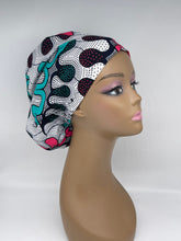 Load image into Gallery viewer, Niceroy surgical SCRUB HAT CAP, pink Teal white black Ankara Europe style nursing caps made with African print fabric, satin lining option