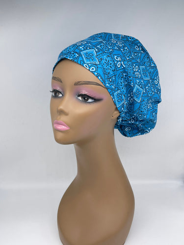 Niceroy surgical SCRUB HAT CAP, Europe style nursing caps made with Bandana fabric and satin lining option bonnet chemo cap