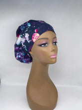 Load image into Gallery viewer, Niceroy surgical SCRUB HAT CAP, Europe style nursing caps made with Galaxy print cotton fabric and satin lining option bonnet