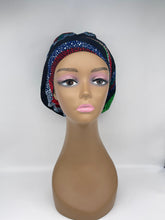 Load image into Gallery viewer, Niceroy surgical SCRUB HAT CAP,  Ankara Europe style nursing caps made with African print fabric and satin lining option Black green red