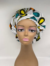 Load image into Gallery viewer, Niceroy SCRUB HAT CAP, Bouffant Nursing surgical scrub hat caps made with 100% cotton African print fabric and satin lining option