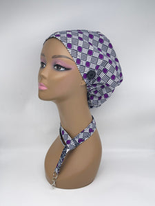 Niceroy surgical SCRUB HAT CAP,  Ankara Europe style nursing caps made with African print fabric and satin lining option bonnet
