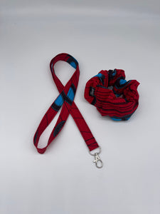 Niceroy Red and Blue Fabric Lanyard, badge lanyard, nurse lanyard, teacher lanyard, badge holder, ID badge holder, key chain, key Fob