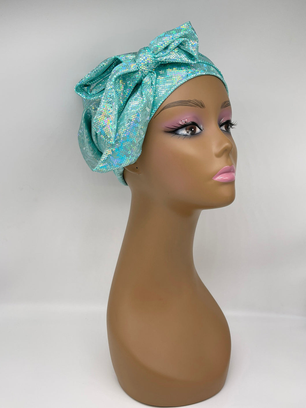 Niceroy stretch fabric scrub cap, sleep cap, slouchy hat chemo cap Holographic fabric hat, Easy on and adjustable circumference