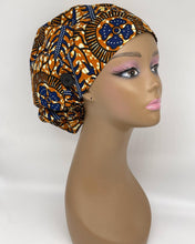 Load image into Gallery viewer, Niceroy BOUFFANT SCRUB CAP, Nursing surgical scrub hat caps made with 100% cotton African print fabric and satin lining option