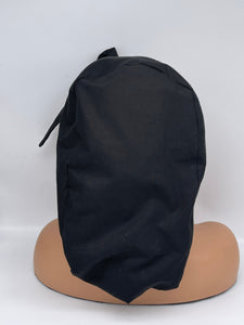 Adjustable PONY SCRUB CAP, solid black cotton fabric surgical scrub hat pony nursing caps and satin lining option for locs /Long Hair