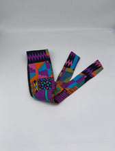 Load image into Gallery viewer, Niceroy SATIN LINED HEADBAND, Ankara, purple Kente African print multipurpose headband edge wrap tie back or tie upfront one size fit all