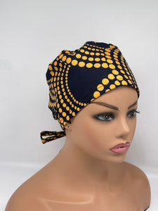 Niceroy unisex surgical pixie SCRUB HAT Cap, nursing caps made with cotton fabric and satin lining option African print men scrub cap