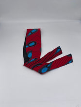 Load image into Gallery viewer, Niceroy SATIN LINED HEADBAND, Ankara, African print multipurpose headband edge wrap tie back or tie upfront one size fit all red and blue