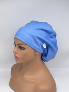 Niceroy Sky BLUE EUROPE STYLE surgical scrub hat nursing caps baby blue cotton fabric hat with satin lining option
