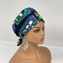 Load image into Gallery viewer, Niceroy unisex surgical pixie SCRUB HAT Cap, Reversible caps made with cotton fabric and satin lining option African print men scrub cap