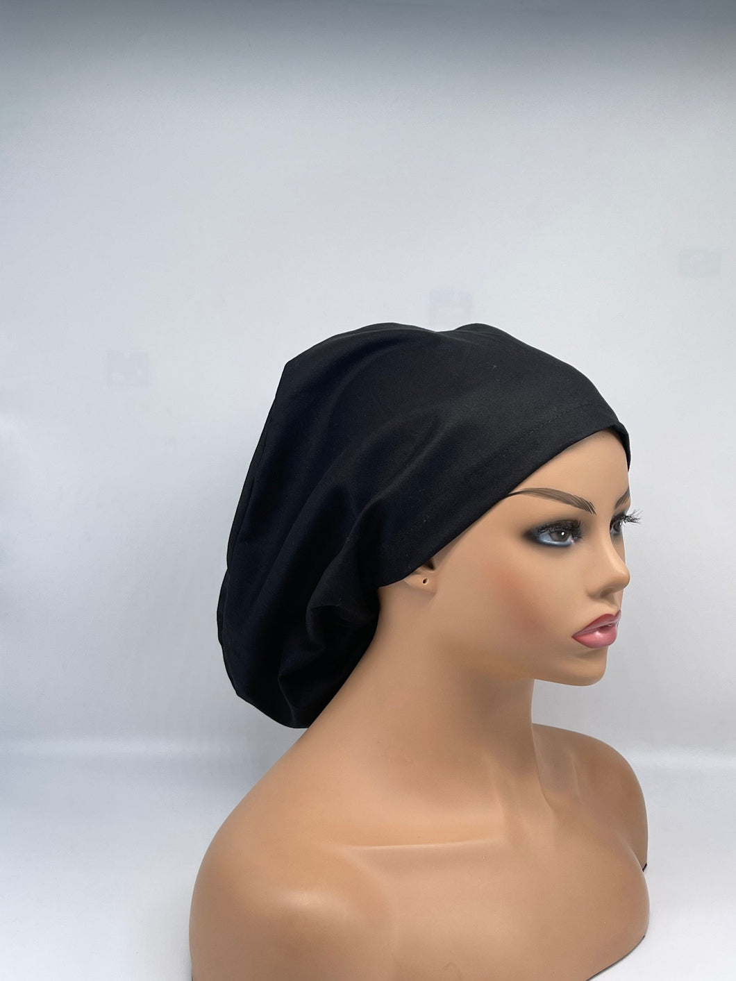 Niceroy BLACK EUROPE STYLE surgical scrub hat nursing caps cotton fabric hat with satin lining option