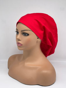 Niceroy RED EUROPE STYLE surgical scrub hat nursing caps cotton fabric hat with satin lining option