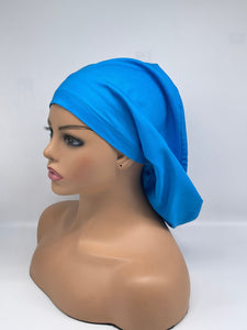 Niceroy Blue EUROPE STYLE surgical scrub hat nursing caps cotton fabric hat with satin lining option