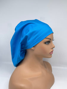 Niceroy Blue EUROPE STYLE surgical scrub hat nursing caps cotton fabric hat with satin lining option