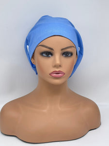 Niceroy Sky BLUE EUROPE STYLE surgical scrub hat nursing caps baby blue cotton fabric hat with satin lining option