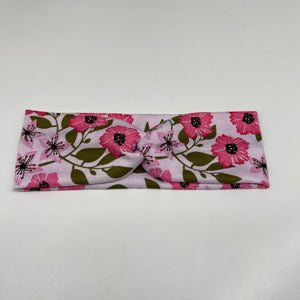 Niceroy Pink Floral stretchy fabric headband, gift for a friend, for her, for mom, for sister