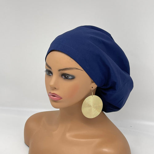 Satin Lined Niceroy NAVY BLUE SCRUB Hat, Europe style surgical scrub hat nursing caps satin lining option scrub cap scrub with hat satin lining