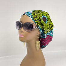 Load image into Gallery viewer, Niceroy surgical SCRUB HAT CAP,  Ankara Europe style nursing caps blue pink green African print fabric and satin lining option.