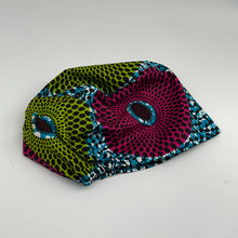 Load image into Gallery viewer, Niceroy surgical SCRUB HAT CAP,  Ankara Europe style nursing caps blue pink green African print fabric and satin lining option.