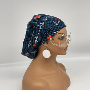 Niceroy surgical SCRUB CAP,  EKG Cotton print Europe style surgical caps and satin lining option medical hat