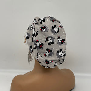 Niceroy surgical SCRUB HAT CAP, Europe style nursing caps Gray Mikie cotton fabric and satin lining option.
