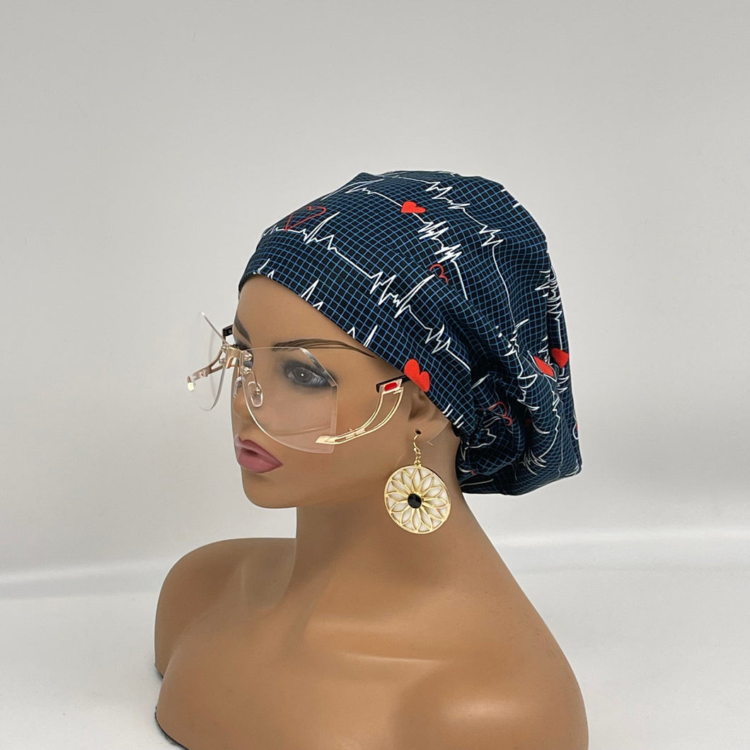 Niceroy surgical SCRUB CAP,  EKG Cotton print Europe style surgical caps and satin lining option medical hat