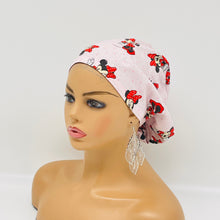Load image into Gallery viewer, Niceroy surgical SCRUB HAT CAP,  mini mouse Europe style nursing caps cotton print fabric and satin lining option.