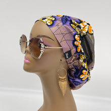 Load image into Gallery viewer, Adjustable surgical OR SCRUB CAP, purple yellow metallic gold Europe style Summer nursing caps  and satin lining option.