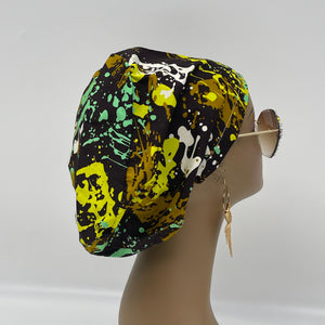 Adjustable surgical OR SCRUB CAP, Green Yellow Brown Europe style Summer nursing caps  and satin lining option.