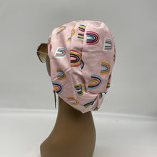 Load image into Gallery viewer, Adjustable surgical OR SCRUB CAP, pink rainbow Europe style Summer nursing caps  and satin lining option.
