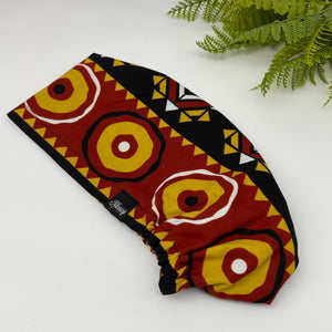 Niceroy surgical SCRUB HAT Cap, colorful Ankara Europe style, black, yellow wine African print fabric and satin lining option.