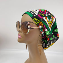 Load image into Gallery viewer, Niceroy surgical SCRUB HAT CAP,  Ankara Europe style pink Green black yellow white colorful African print fabric and satin lining option.