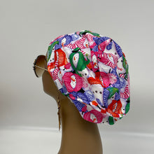 Load image into Gallery viewer, Adjustable CHRISTMAS SCRUB CAP, Europe style nursing caps, Pink green Candy colors Cotton print fabric and satin lining option