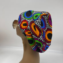 Load image into Gallery viewer, Niceroy surgical SCRUB HAT CAP,  Ankara Europe style nursing caps multicolored African print fabric and satin lining option.