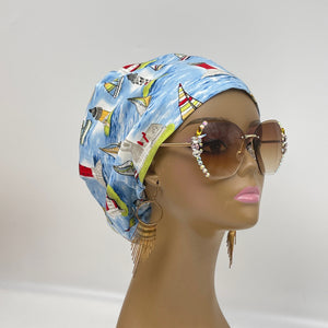 Adjustable surgical OR SCRUB CAP, ship boat baby blue Europe style  nursing caps  and satin lining option